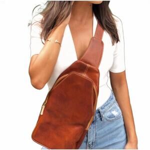 Elegant Tan Leather Satchel